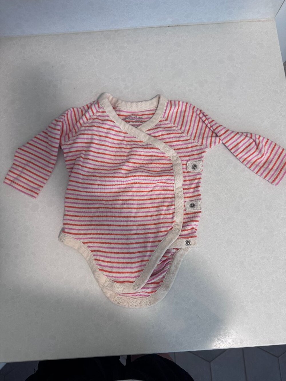Moon and Back by Hanna Andersson Striped Kimono Bodysuit